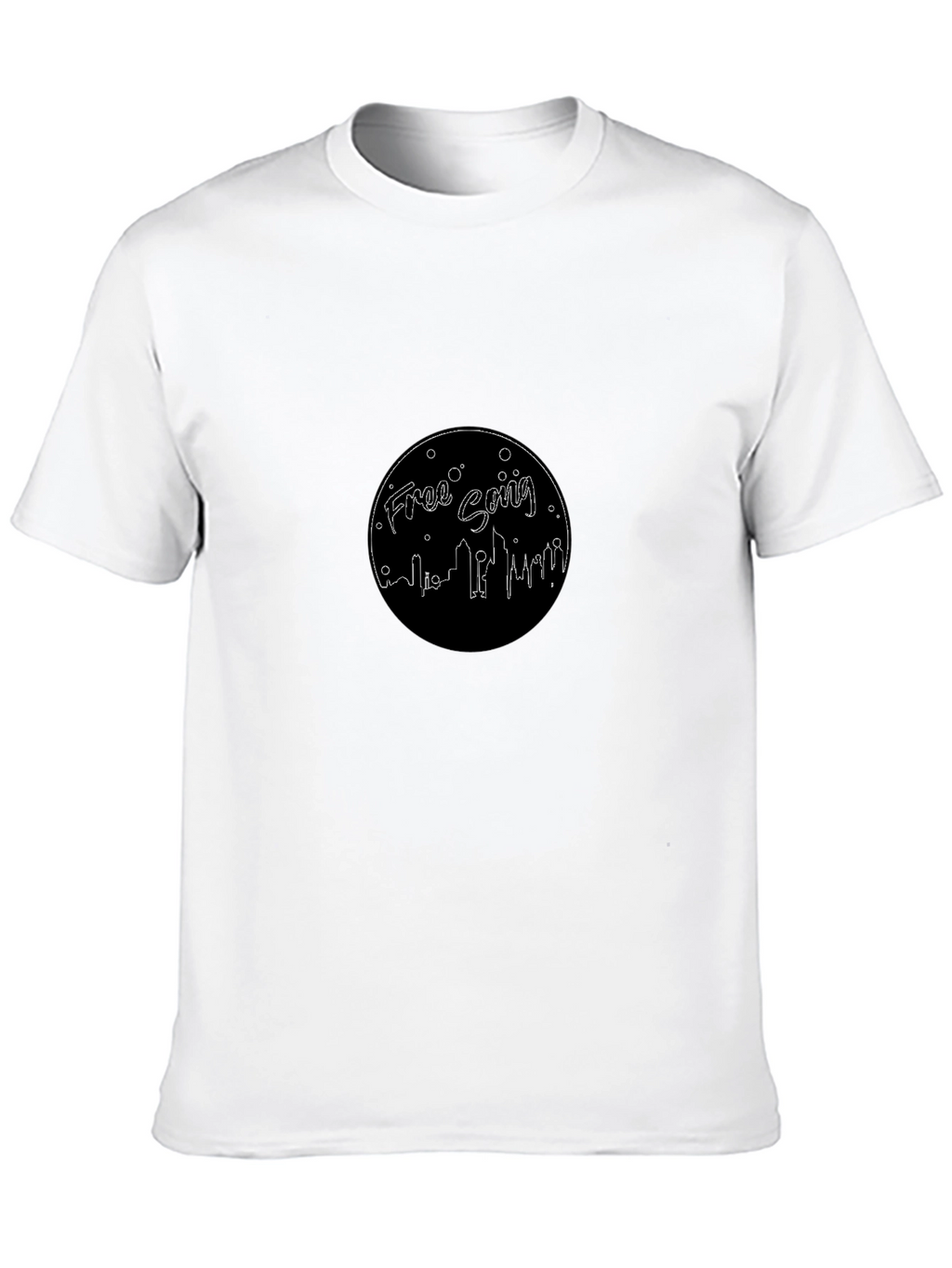 Free Going Cityscape T-Shirt - Black Crew Neck Tee