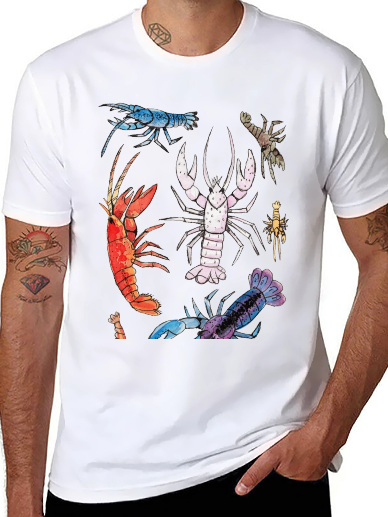 Lobster Graphic Tee - Black Cotton T-Shirt