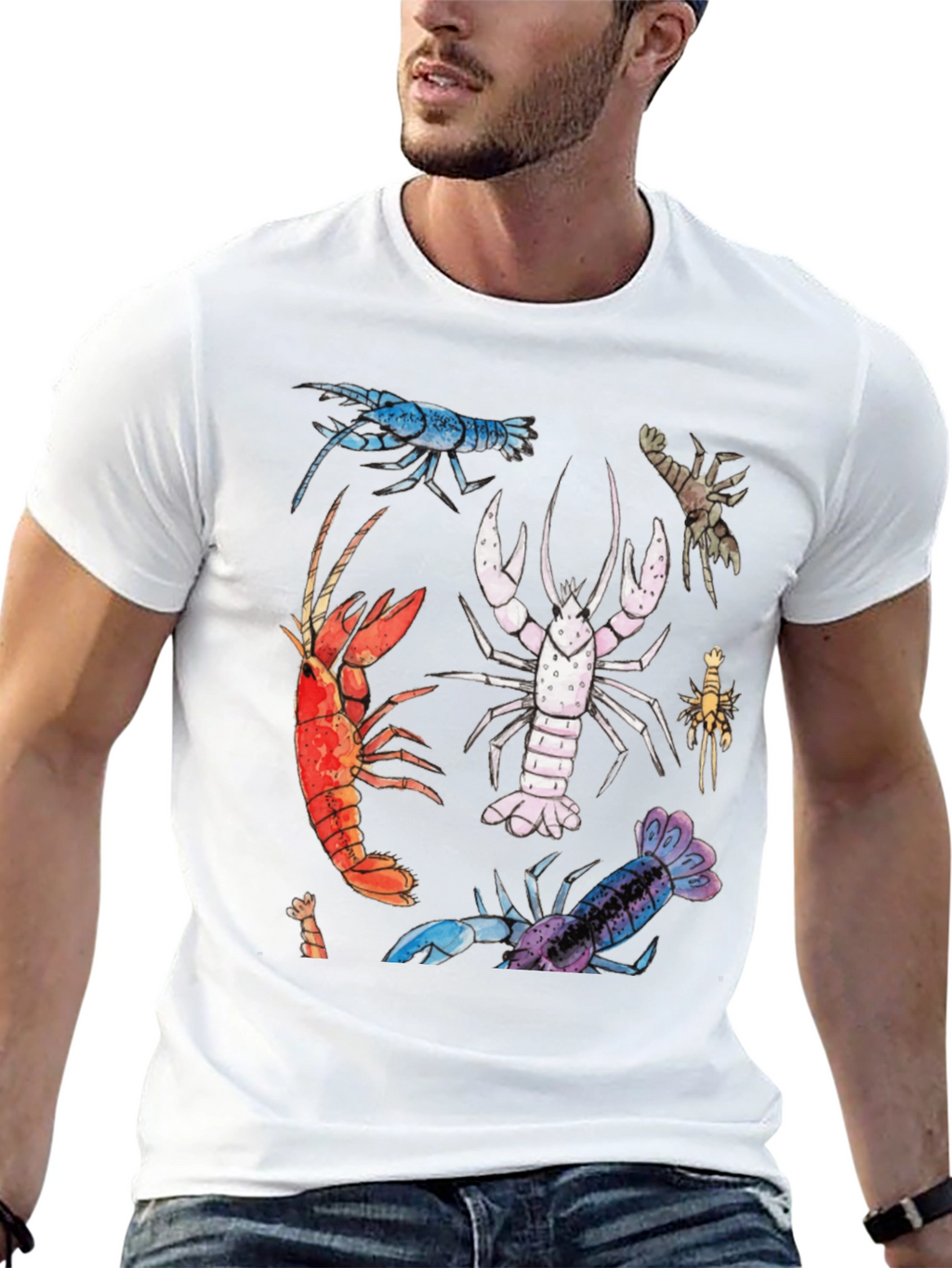 Lobster Graphic Tee - Black Cotton T-Shirt