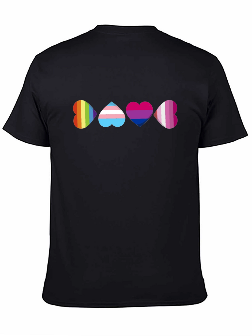 Pride Heart T-Shirt - Rainbow Trans Bi Lesbian