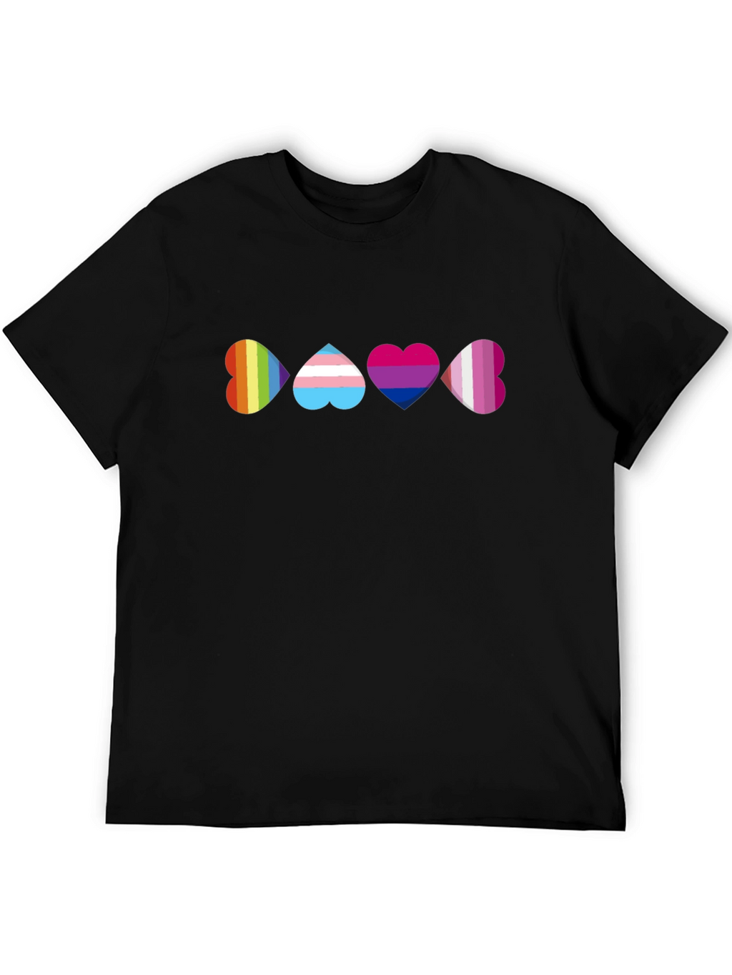 Pride Heart T-Shirt - Rainbow Trans Bi Lesbian