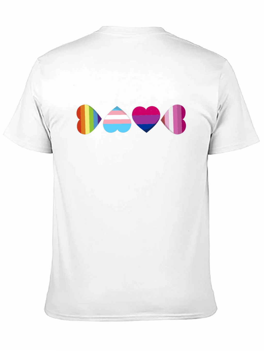 Pride Heart T-Shirt - Rainbow Trans Bi Lesbian