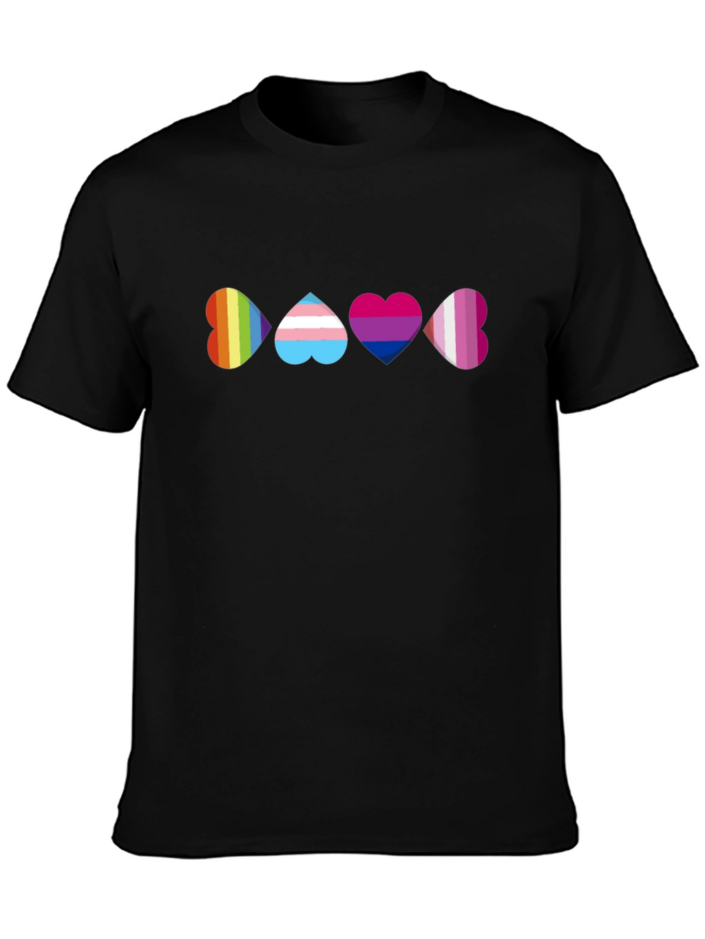 Pride Heart T-Shirt - Rainbow Trans Bi Lesbian