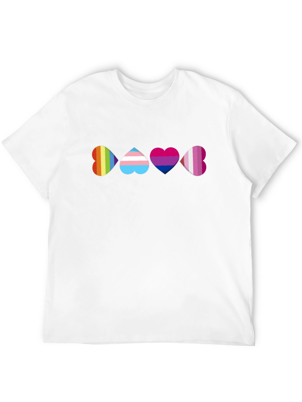 Pride Heart T-Shirt - Rainbow Trans Bi Lesbian