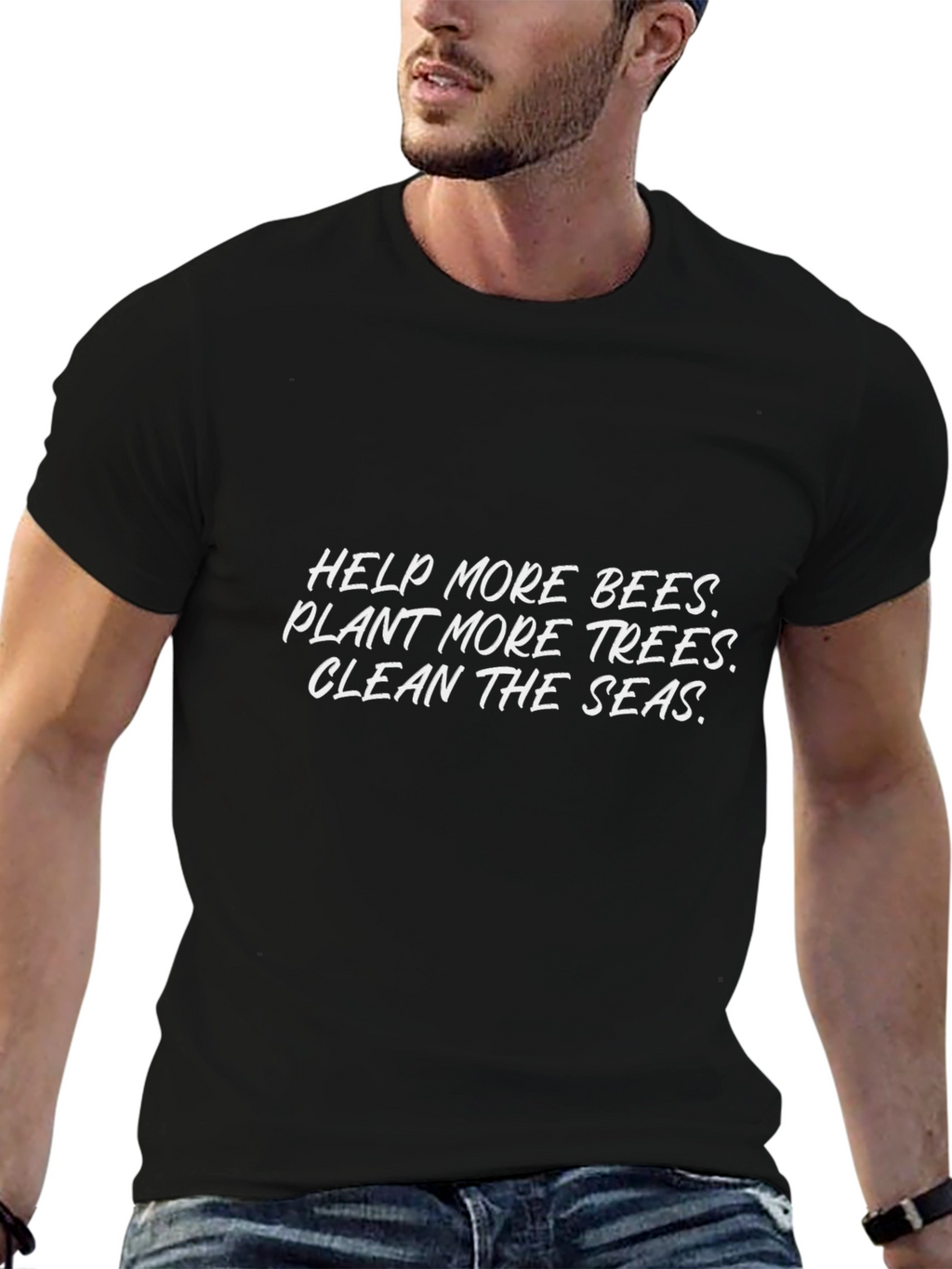 Eco-Friendly Tee: Help Bees Plant Trees Clean Seas