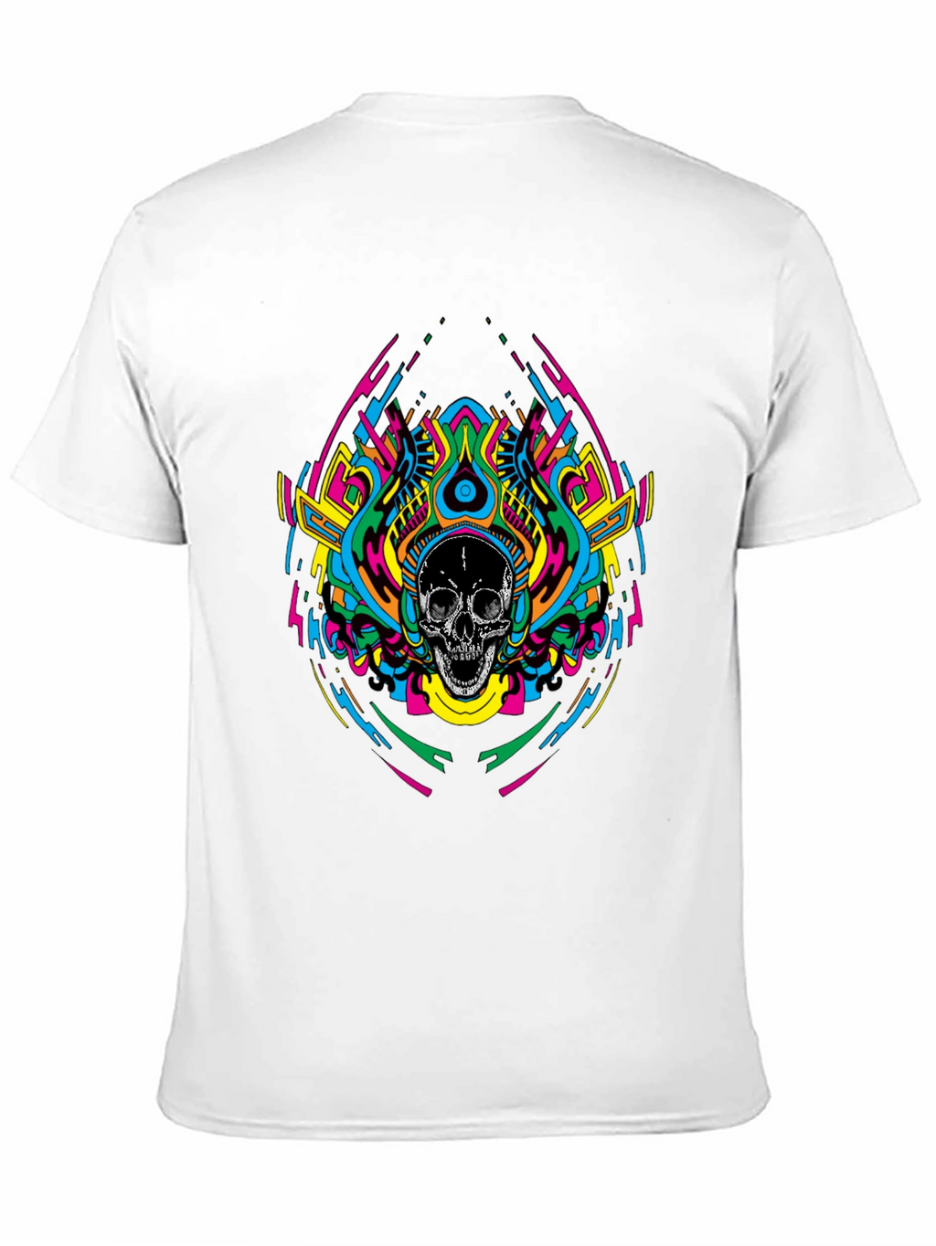 Psychedelic Skull Graphic T-Shirt - Black