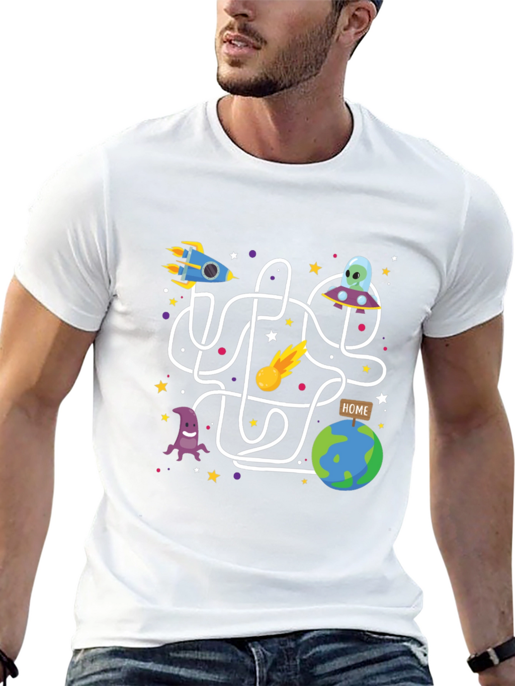Space Maze Graphic Tee - Black