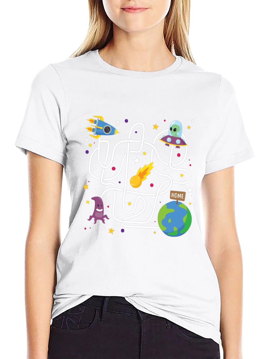 Space Maze Graphic Tee - Black