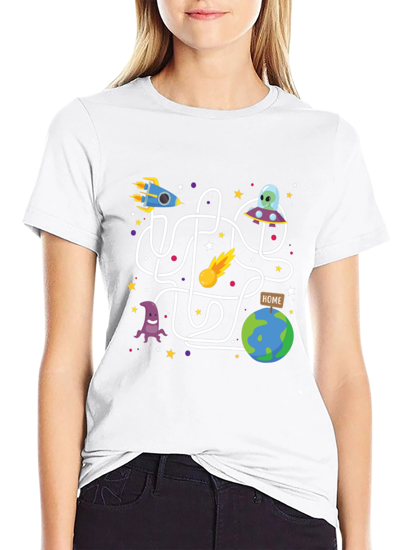Space Maze Graphic Tee - Black
