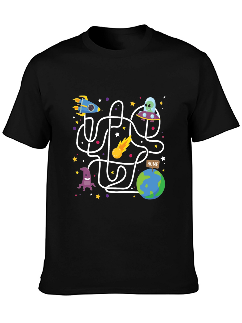 Space Maze Graphic Tee - Black