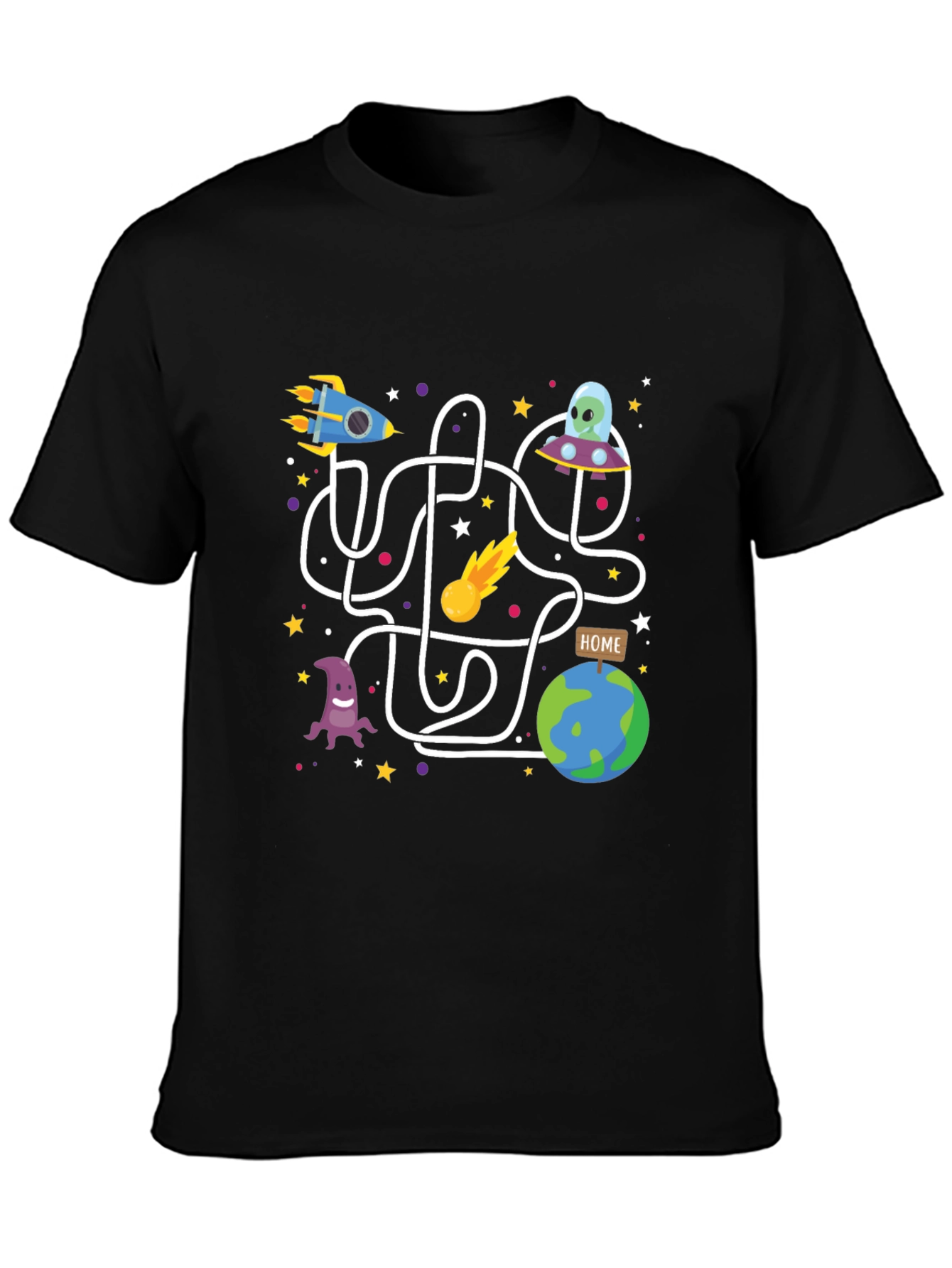 Space Maze Graphic Tee - Black