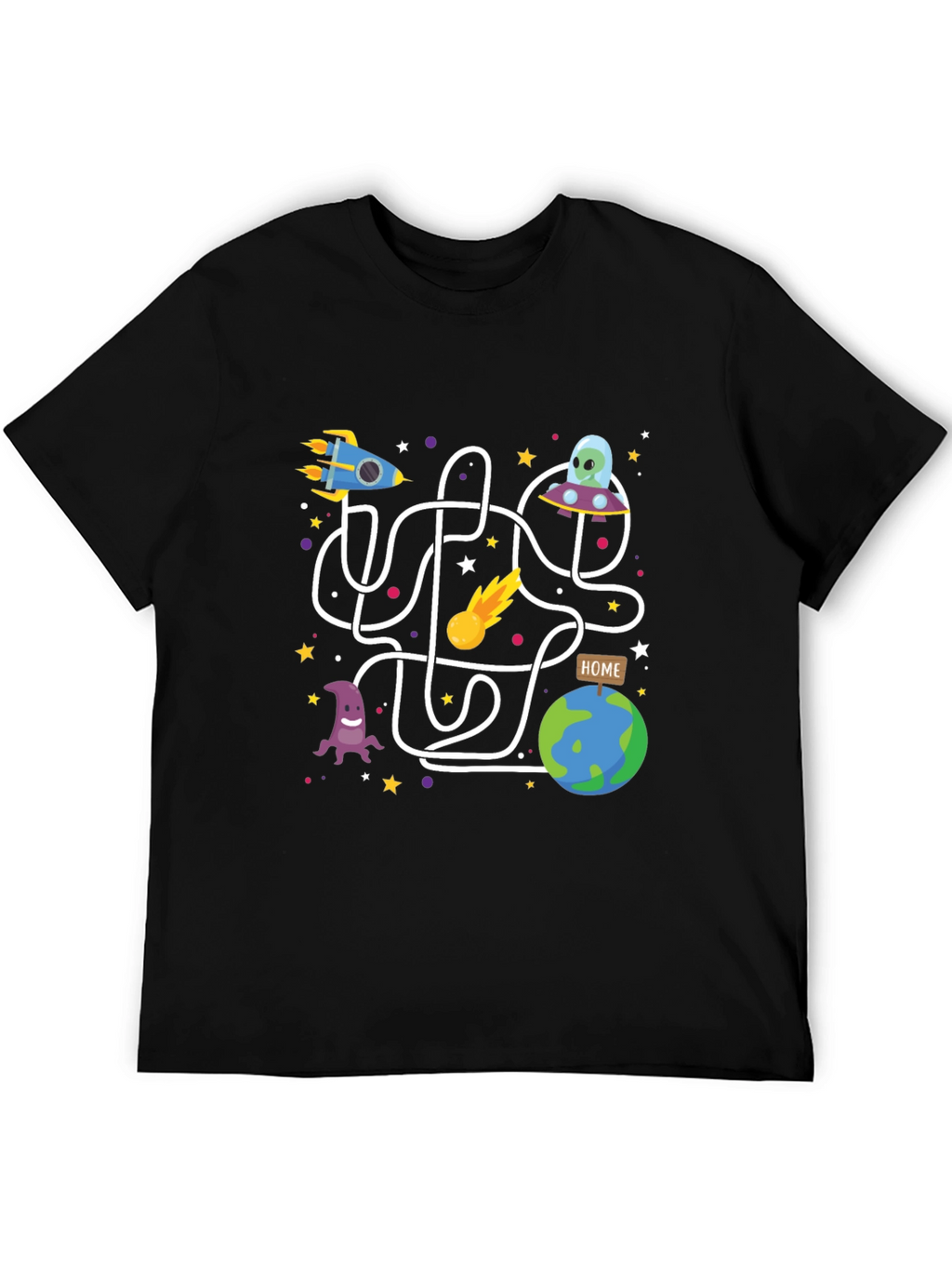Space Maze Graphic Tee - Black