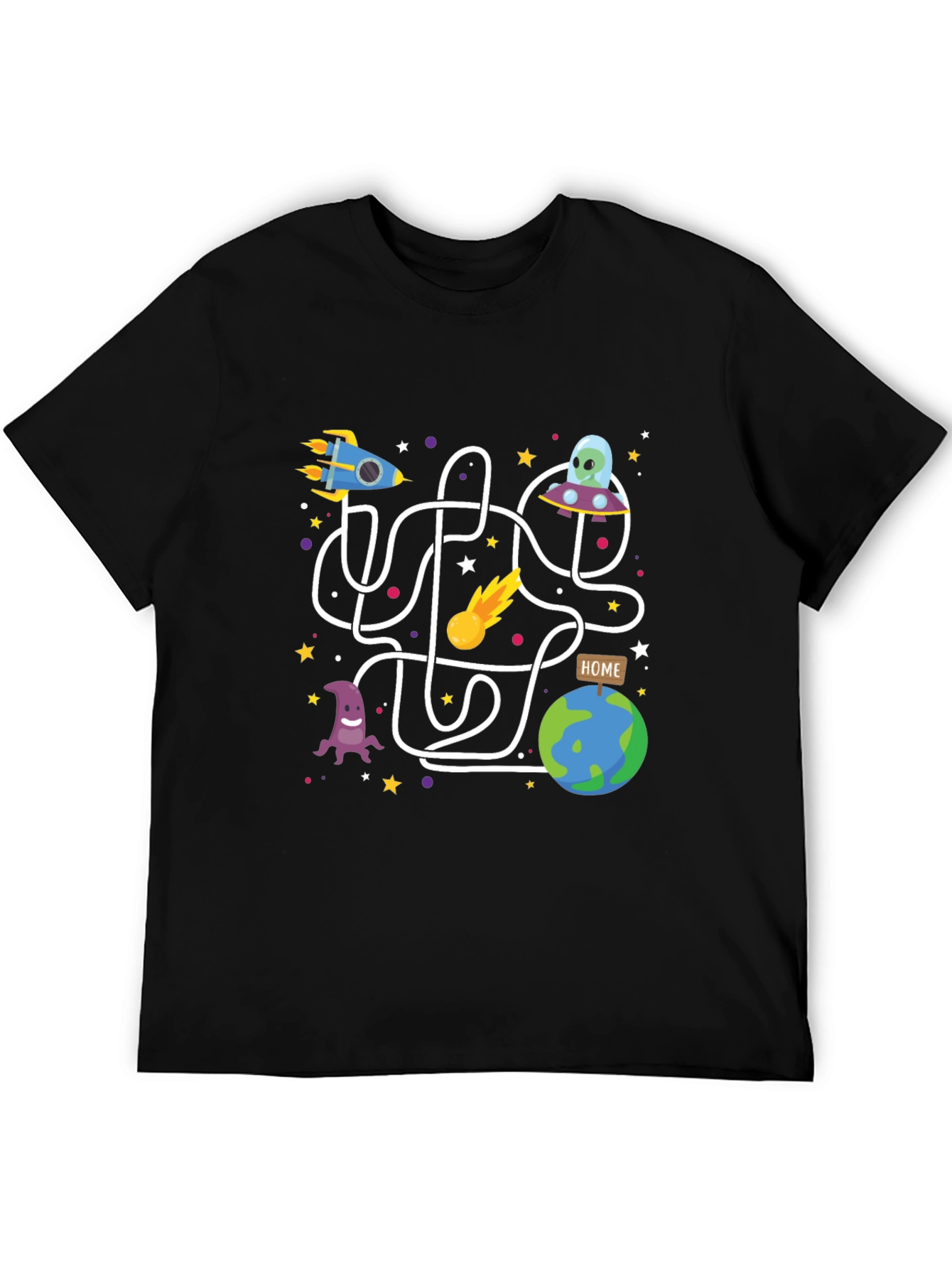 Space Maze Graphic Tee - Black