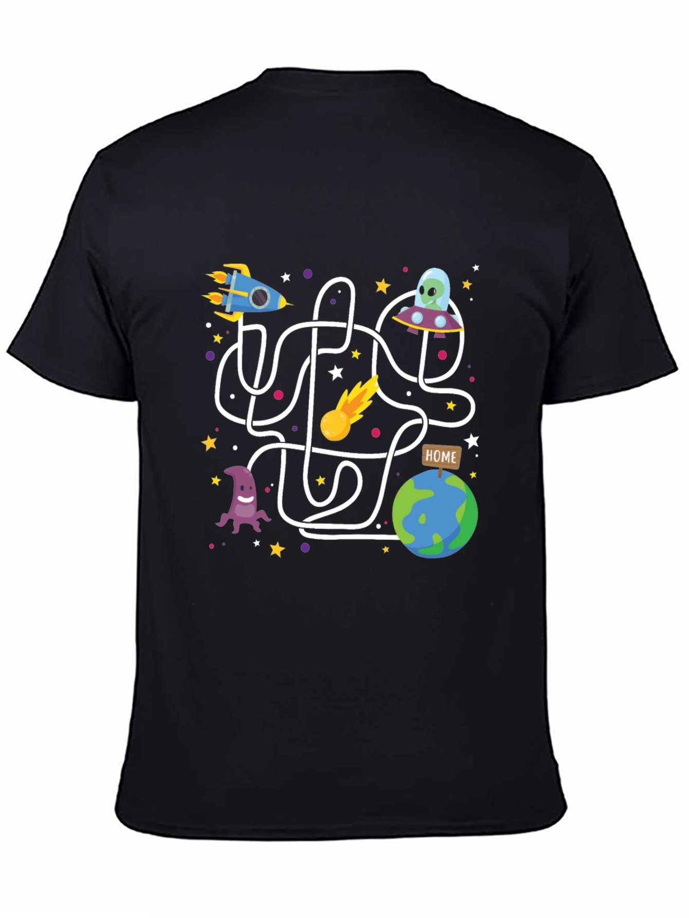 Space Maze Graphic Tee - Black