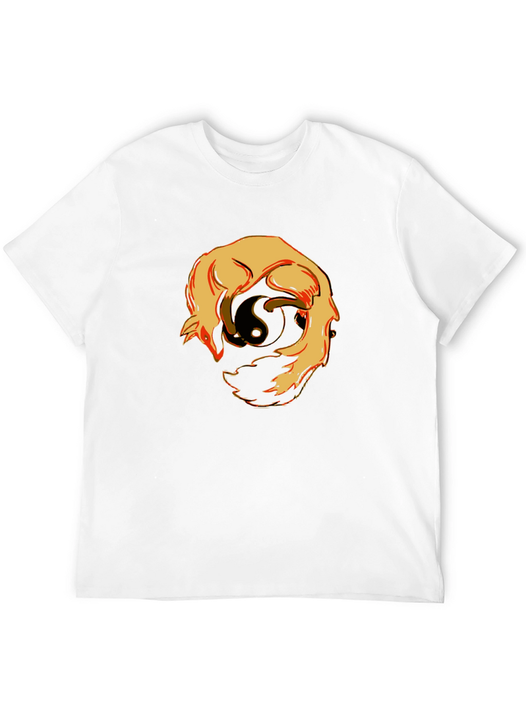 Yin Yang Wolves Graphic T-Shirt - Black