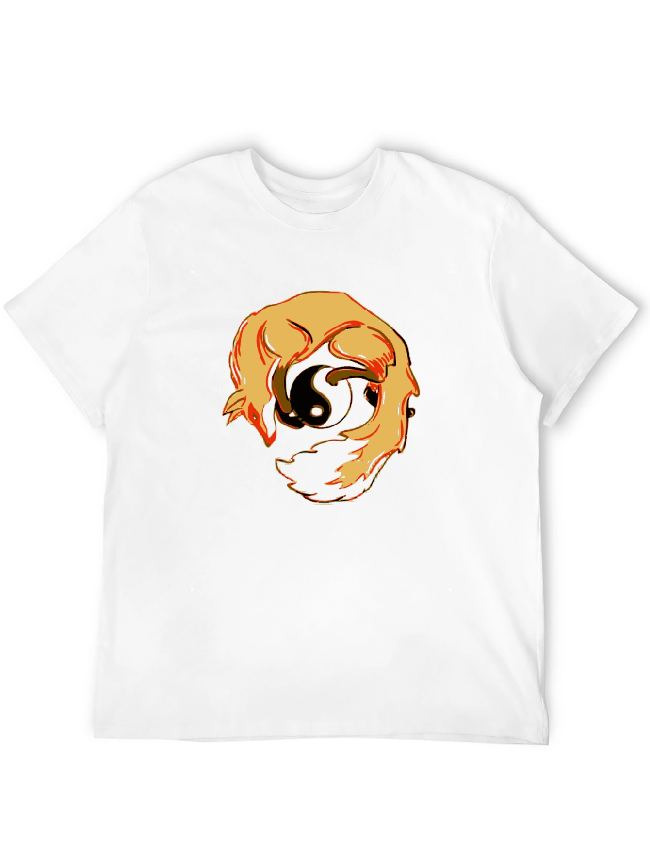 Yin Yang Wolves Graphic T-Shirt - Black