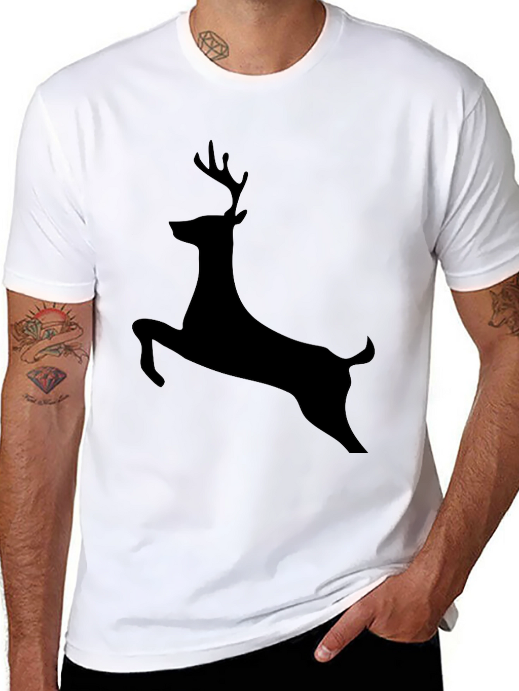 Black Deer Silhouette Graphic Tee