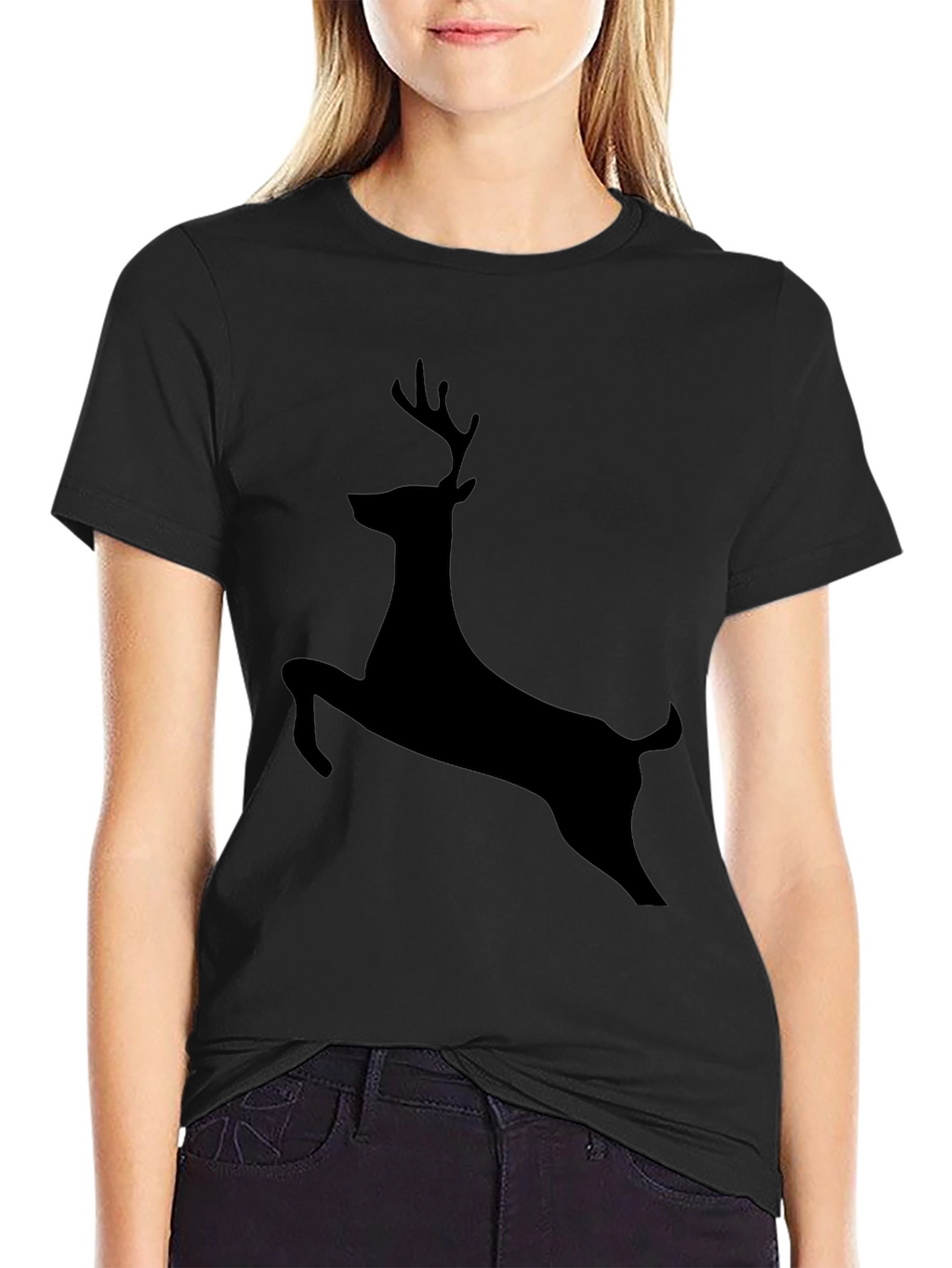 Black Deer Silhouette Graphic Tee