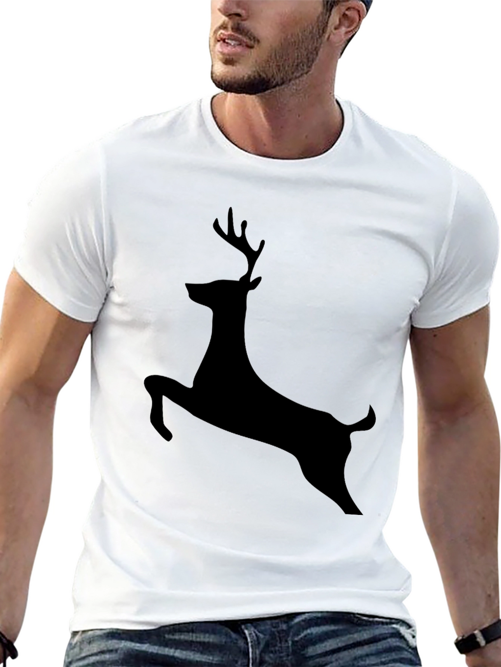 Black Deer Silhouette Graphic Tee