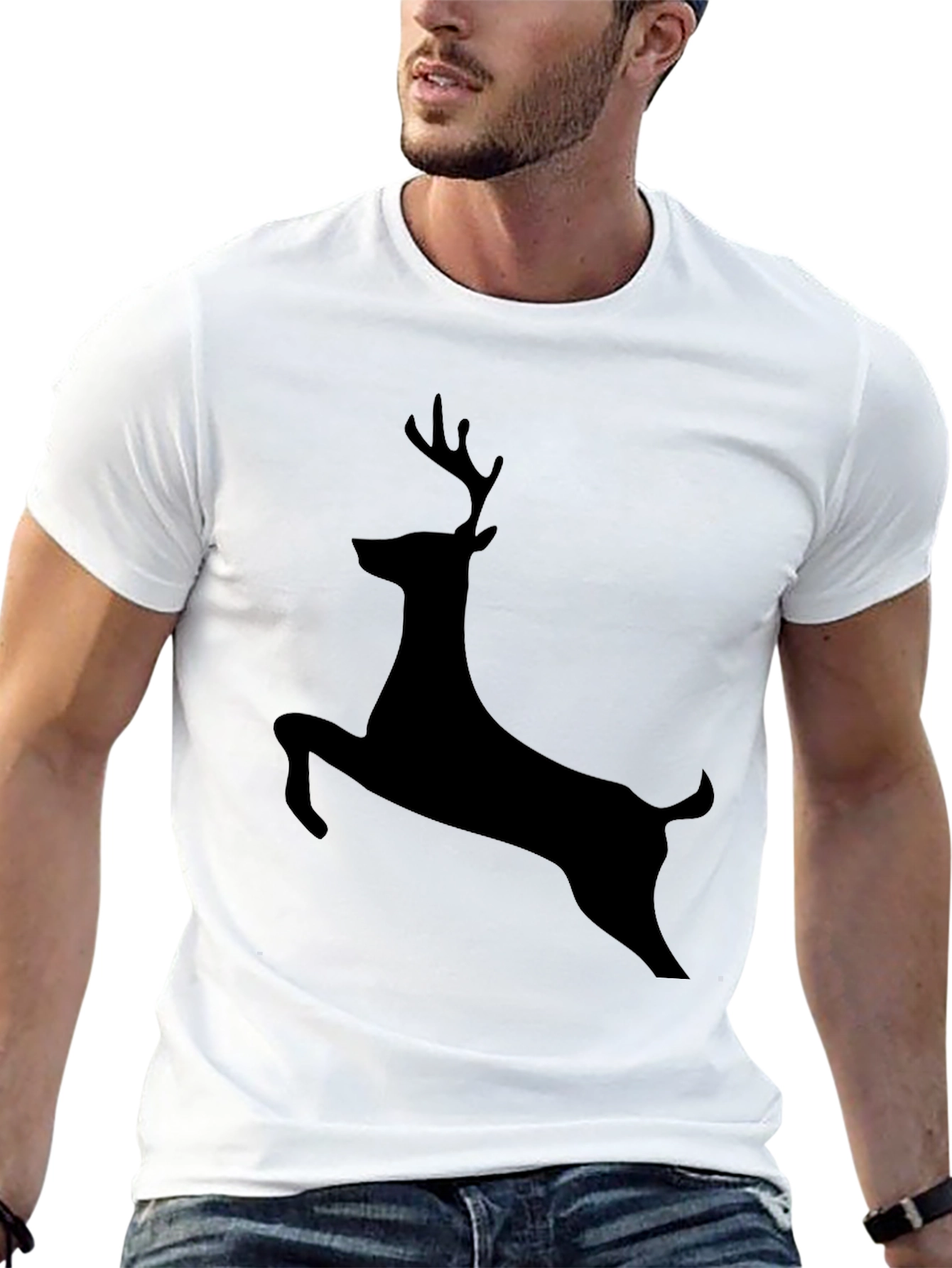 Black Deer Silhouette Graphic Tee