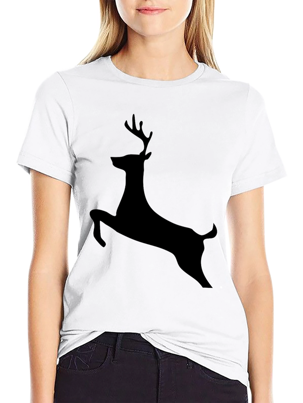 Black Deer Silhouette Graphic Tee