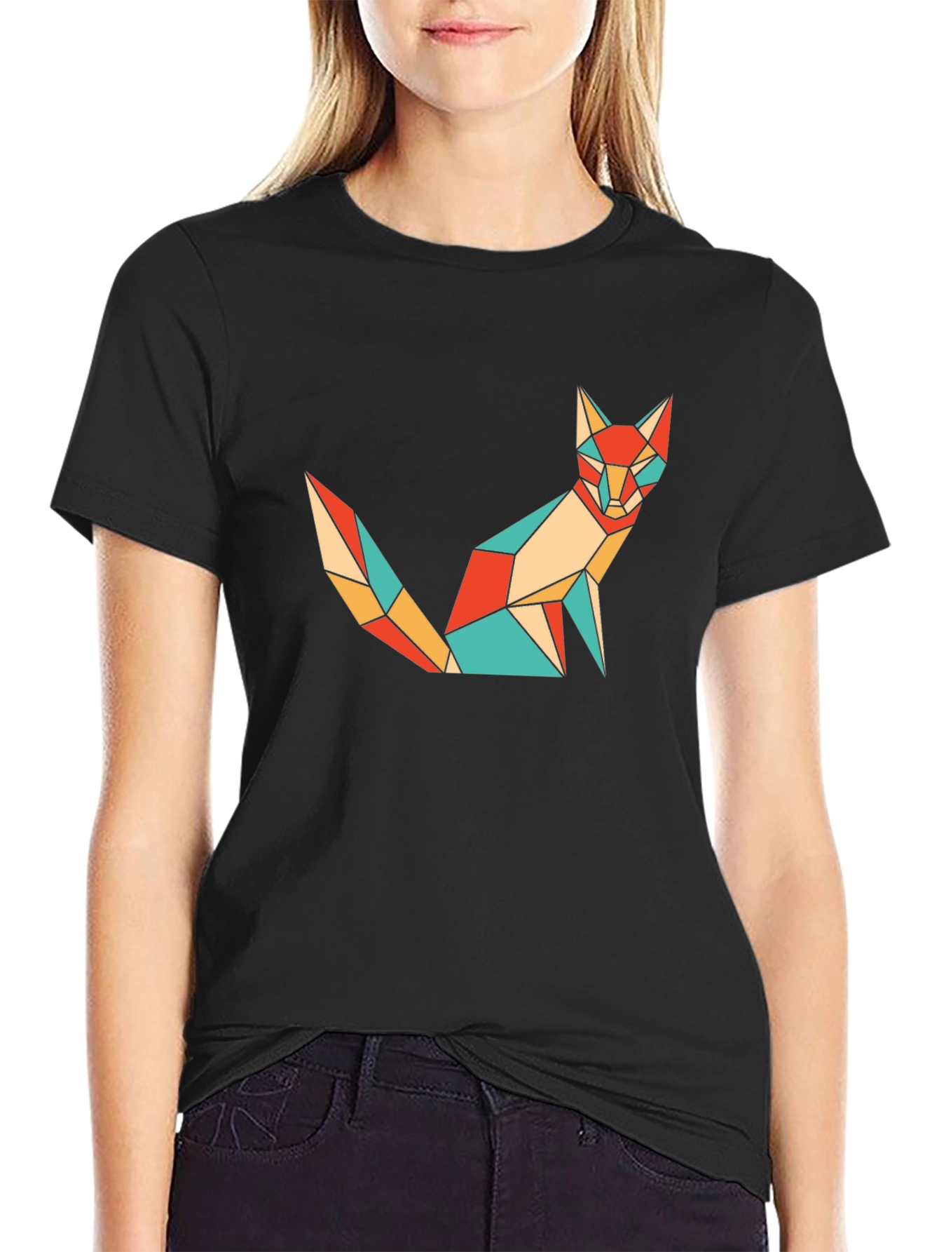 Geometric Fox T-Shirt - Modern Art Tee