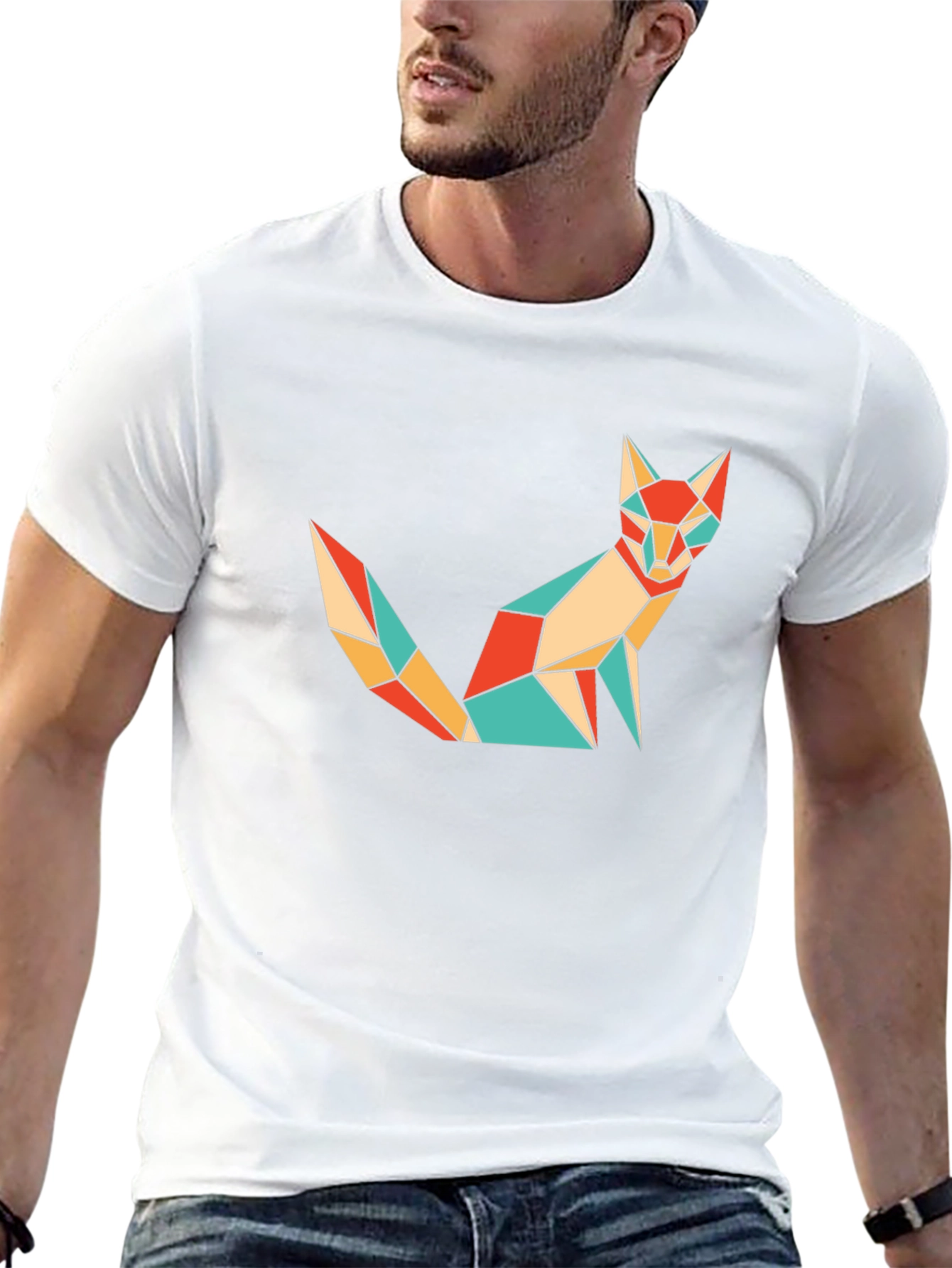 Geometric Fox T-Shirt - Modern Art Tee