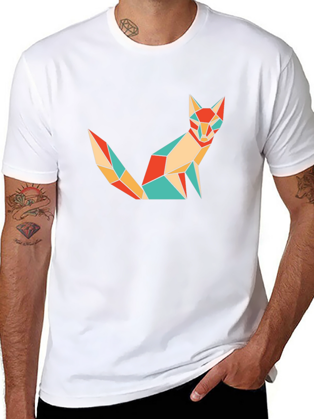 Geometric Fox T-Shirt - Modern Art Tee