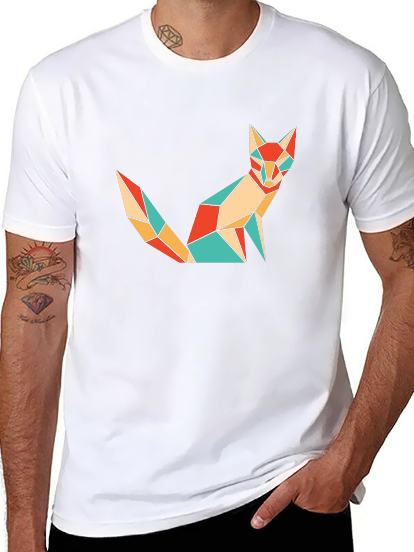 Geometric Fox T-Shirt - Modern Art Tee