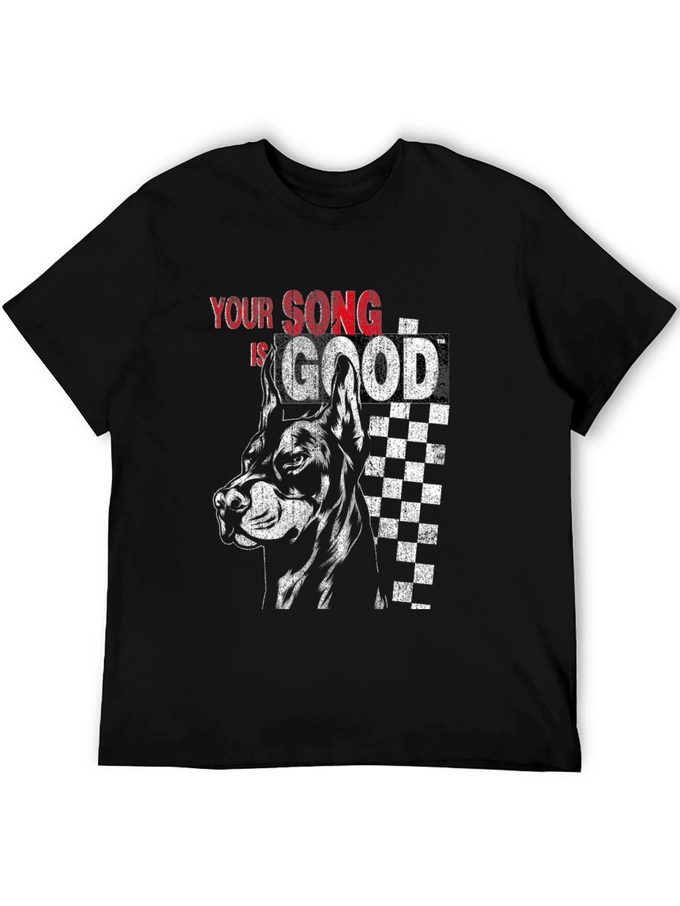 Your Song is Good Dog Graphic Tee - Black Cotton Blend