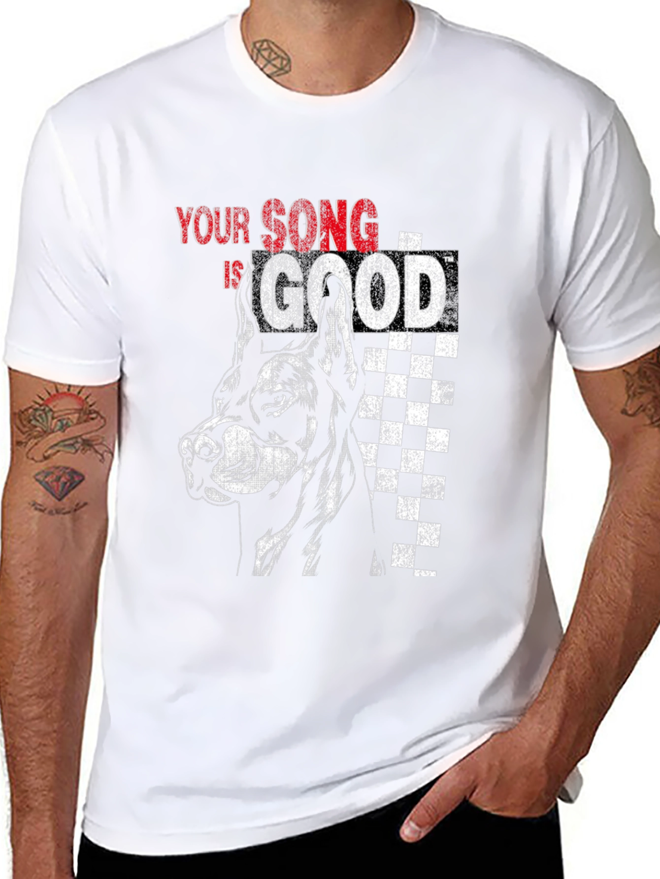 Your Song is Good Dog Graphic Tee - Black Cotton Blend