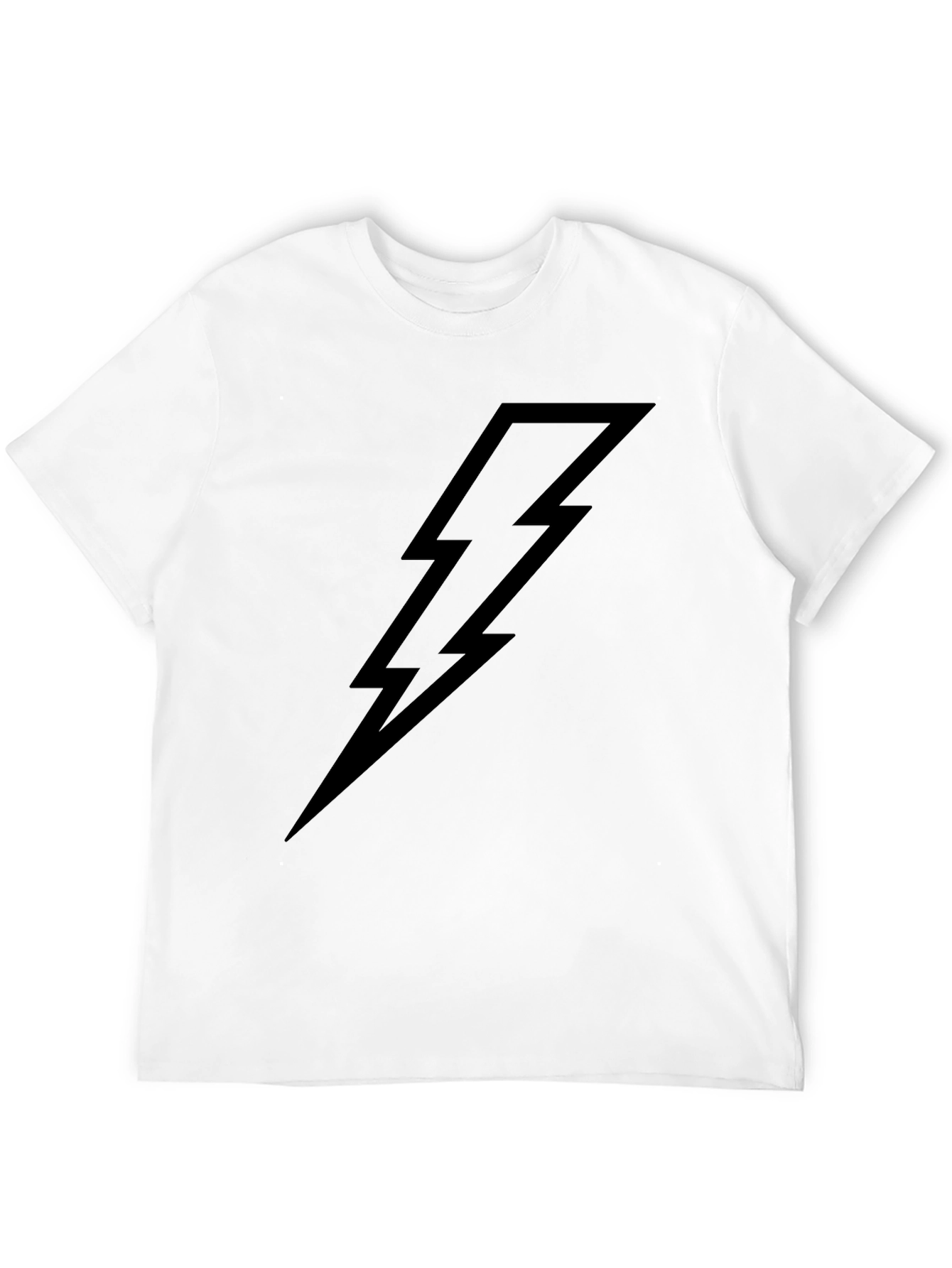 Black T-Shirt with Lightning Bolt Graphic
