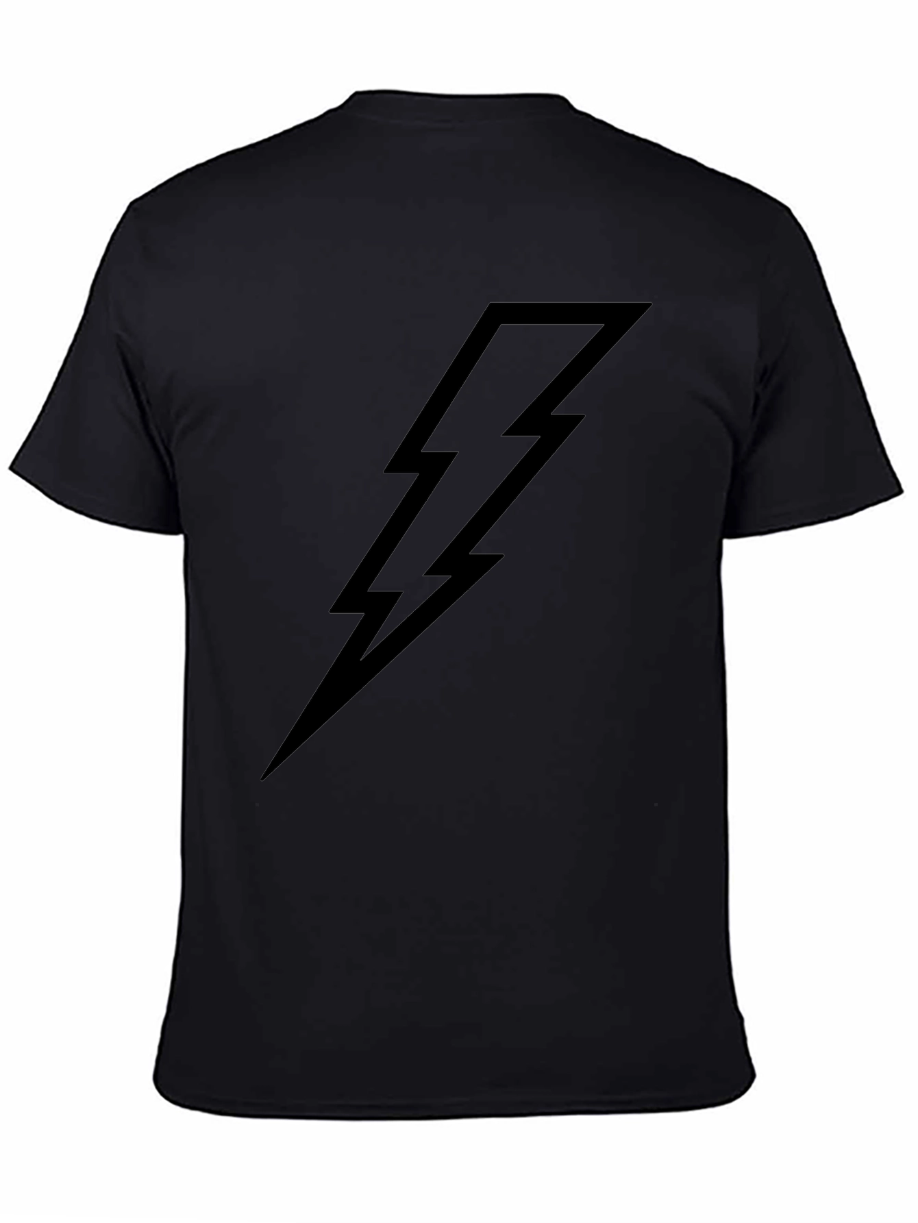 Black T-Shirt with Lightning Bolt Graphic