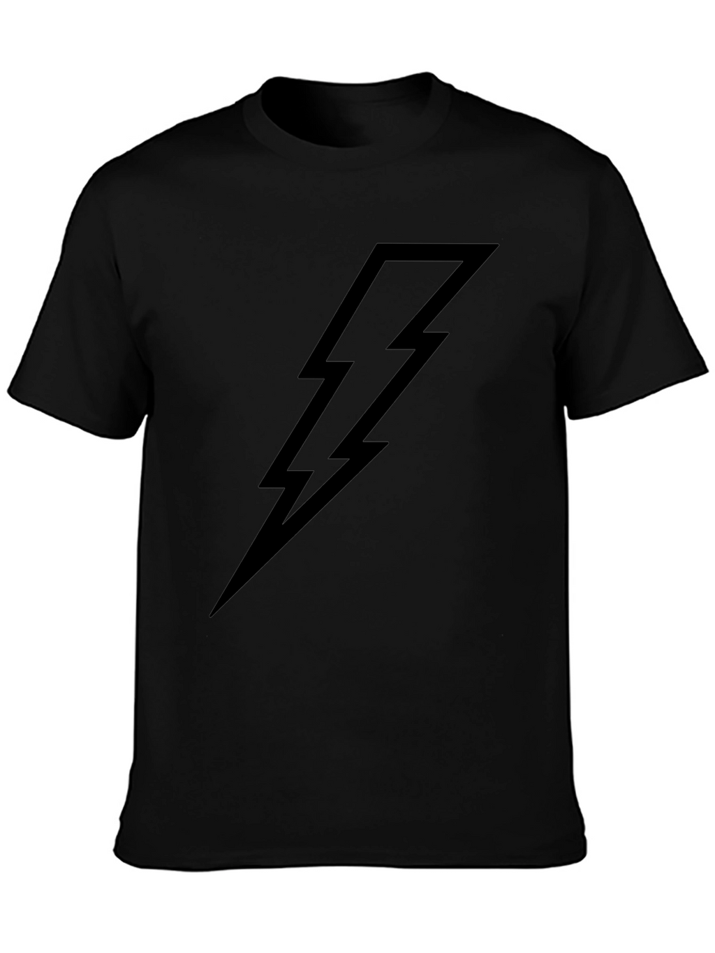 Black T-Shirt with Lightning Bolt Graphic