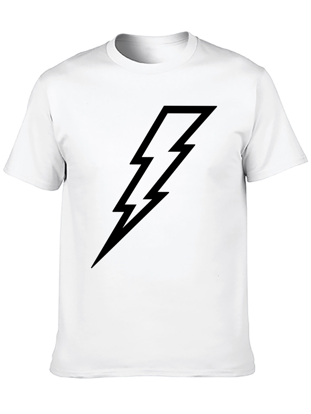 Black T-Shirt with Lightning Bolt Graphic