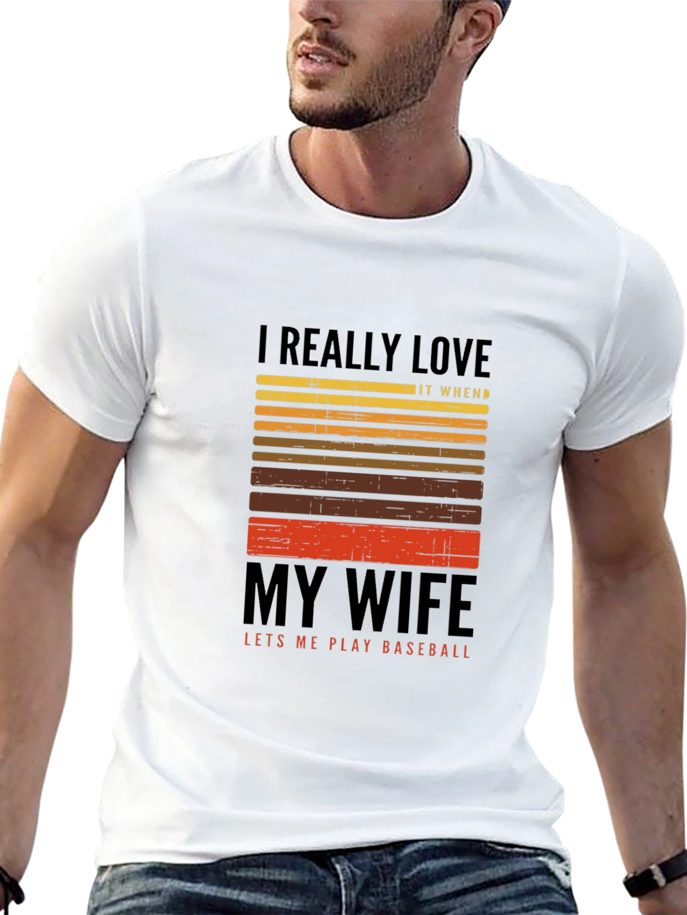 I Love My Wife Baseball T-Shirt