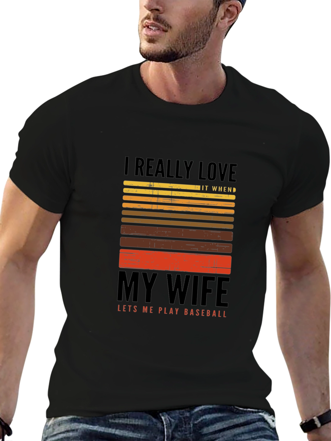 I Love My Wife Baseball T-Shirt