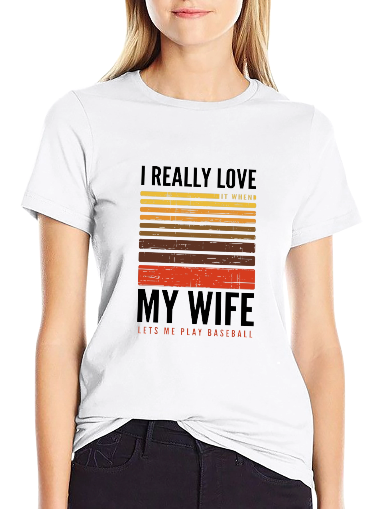I Love My Wife Baseball T-Shirt