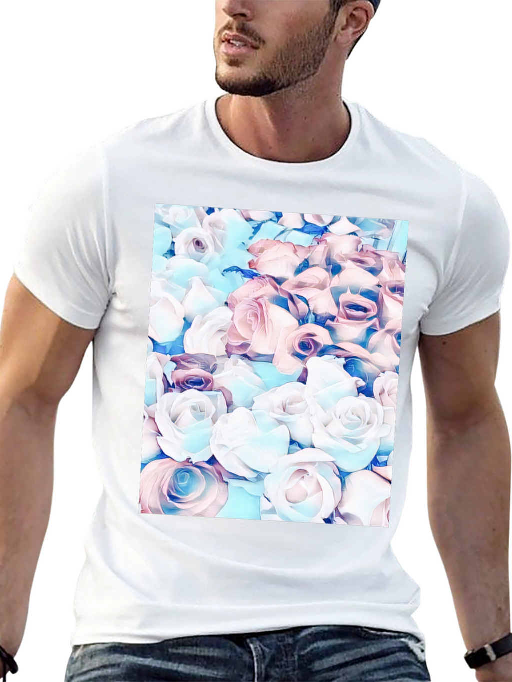 Floral Print Black T-Shirt - Stylish & Unique