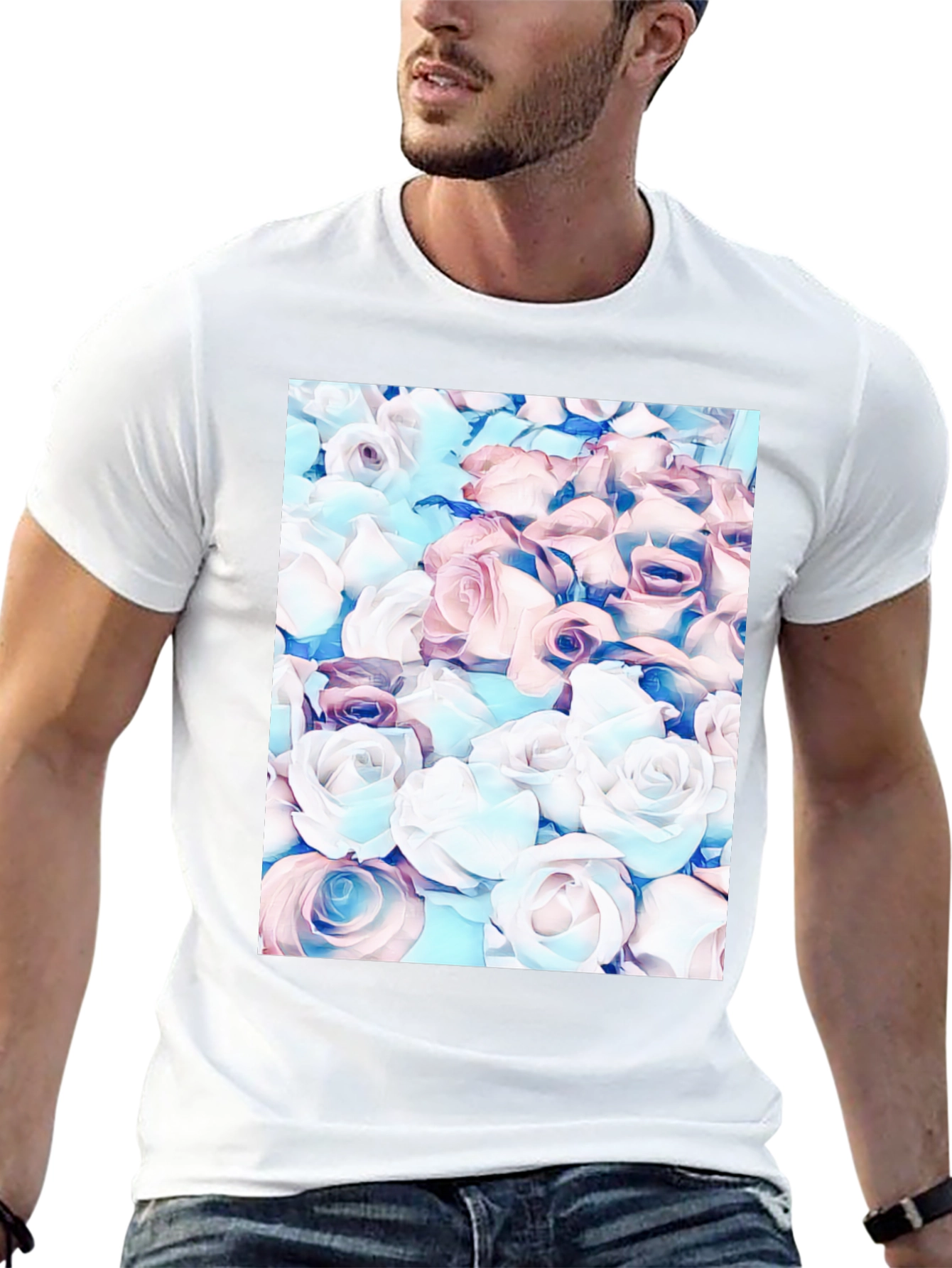 Floral Print Black T-Shirt - Stylish & Unique