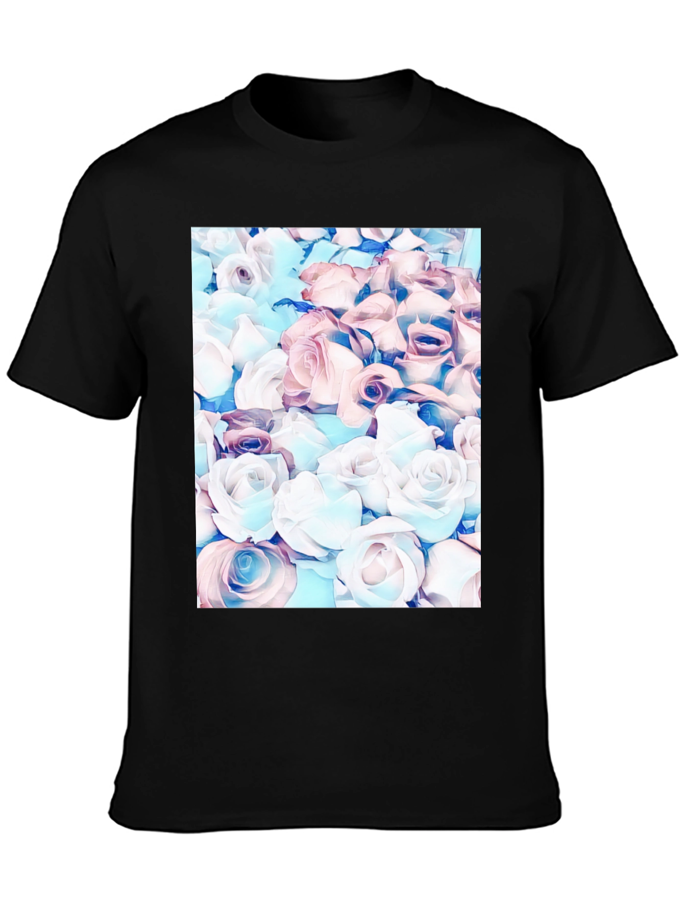 Floral Print Black T-Shirt - Stylish & Unique