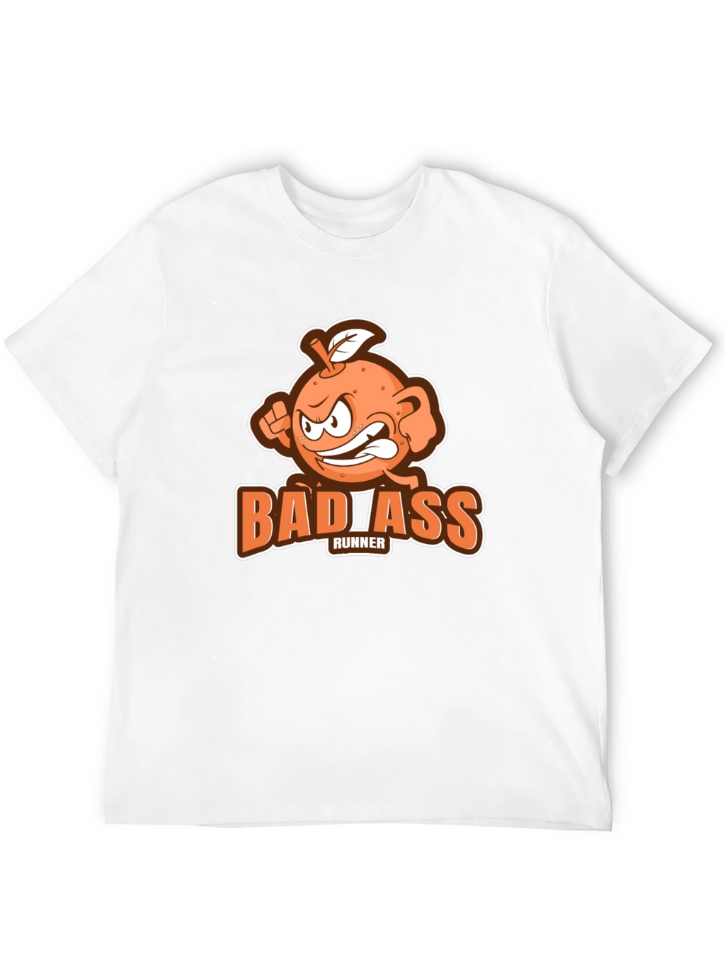 Badass Runner Orange Graphic T-Shirt