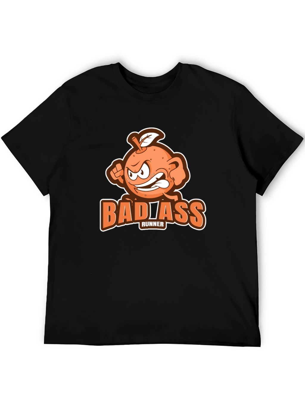Badass Runner Orange Graphic T-Shirt