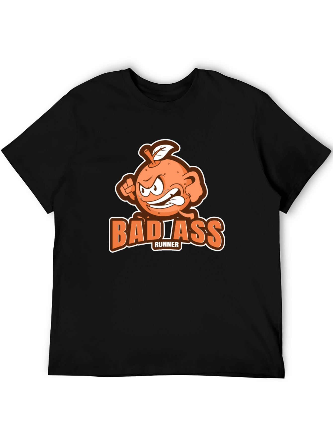 Badass Runner Orange Graphic T-Shirt