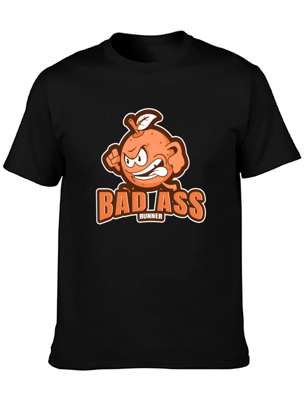 Badass Runner Orange Graphic T-Shirt