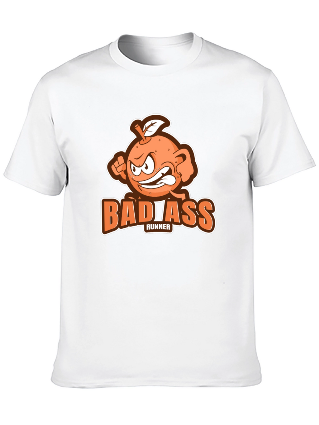 Badass Runner Orange Graphic T-Shirt