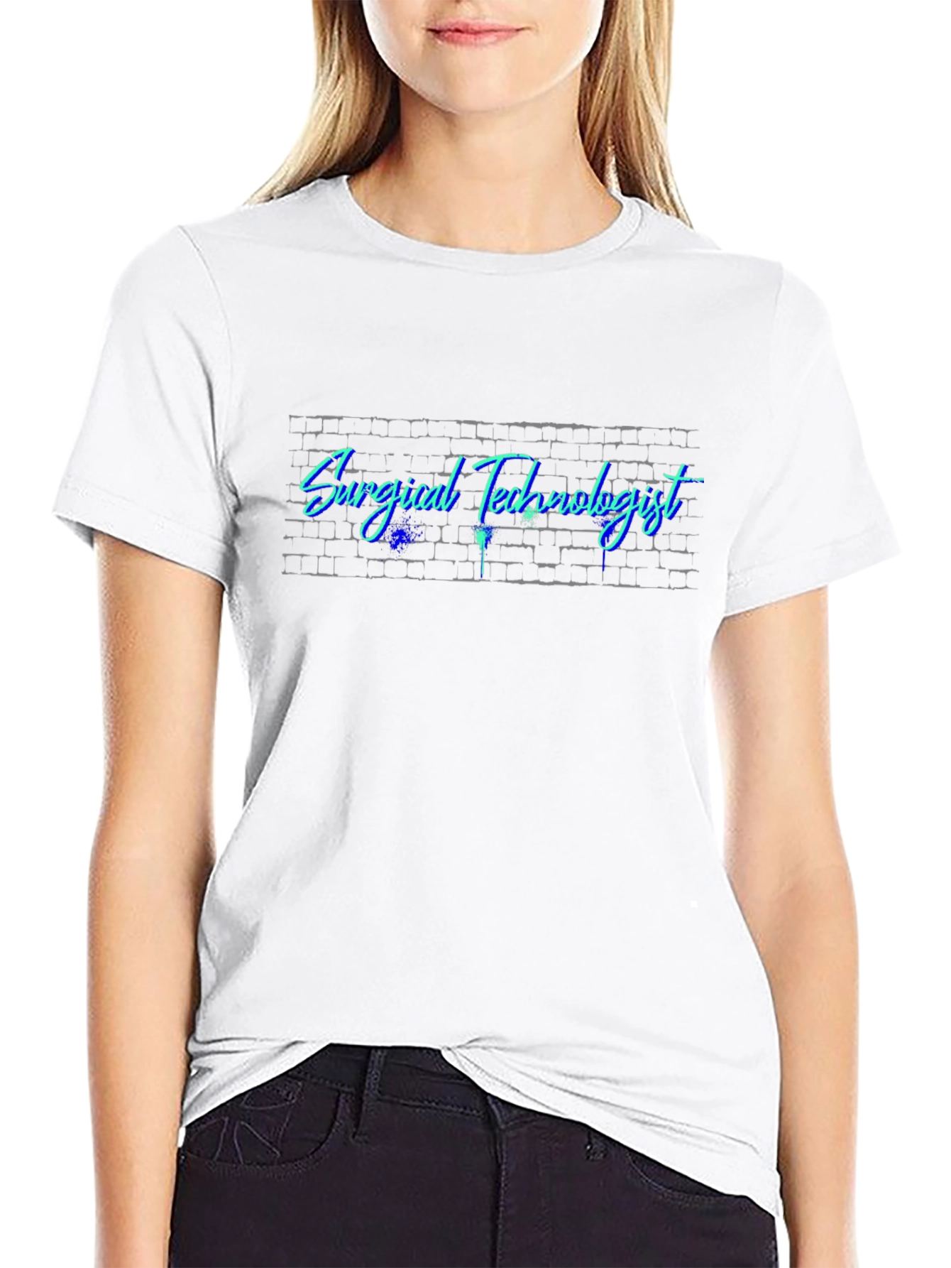 Surgical Technologist Brick Wall Graphic T-Shirt
