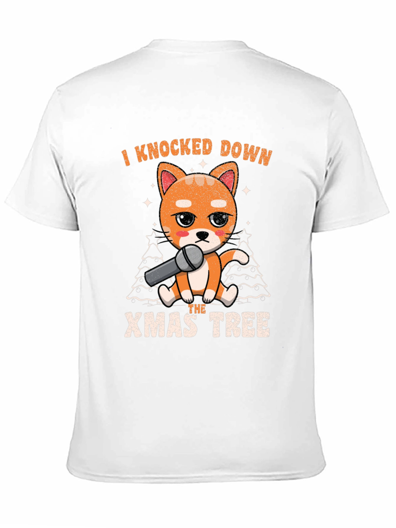 Funny Christmas Cat Knocked Down Xmas Tree T-Shirt