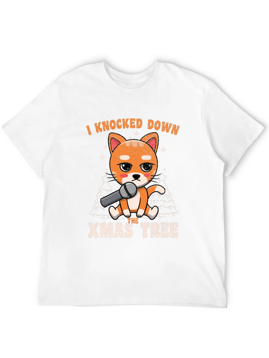 Funny Christmas Cat Knocked Down Xmas Tree T-Shirt