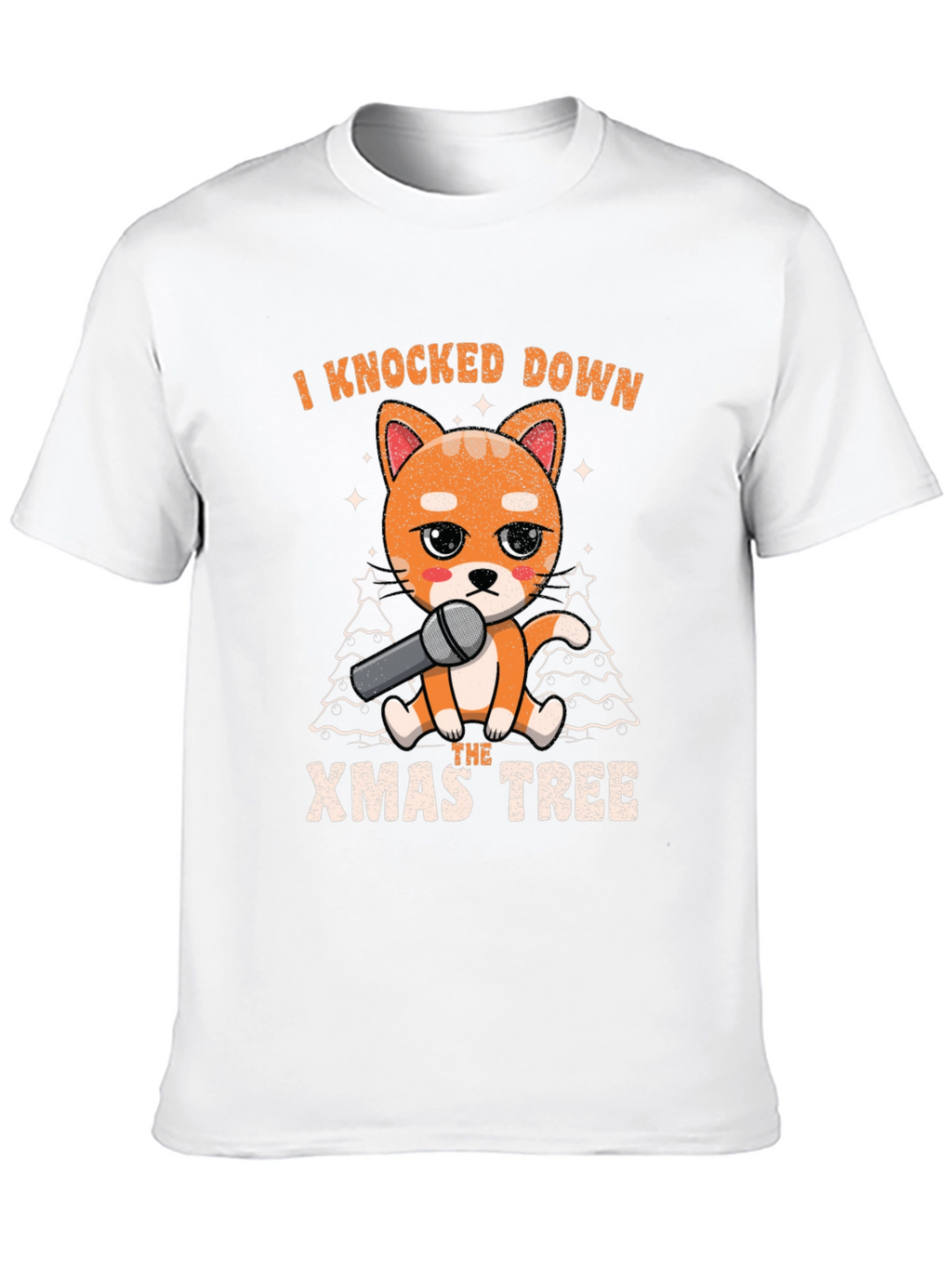 Funny Christmas Cat Knocked Down Xmas Tree T-Shirt